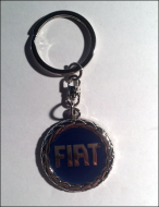 Chrómová, farbená kľúčenka - Fiat