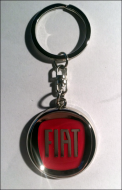 Chrómová, farbená kľúčenka - Fiat
