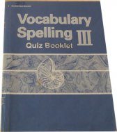 Vocabulary Spelling 3 Quiz Booklet 